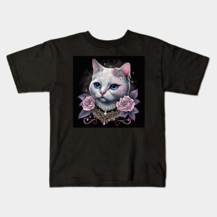 Dolly White British Shorthair Kids T-Shirt